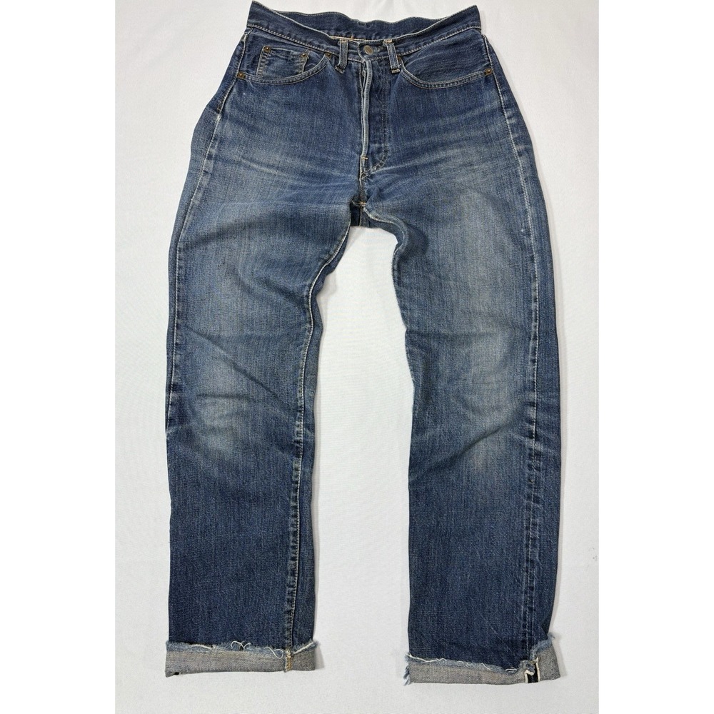 Vintage 60s Levi's 501 Big E Button Fly  V‎ Stitch Jeans 28x29  Selvedge USA